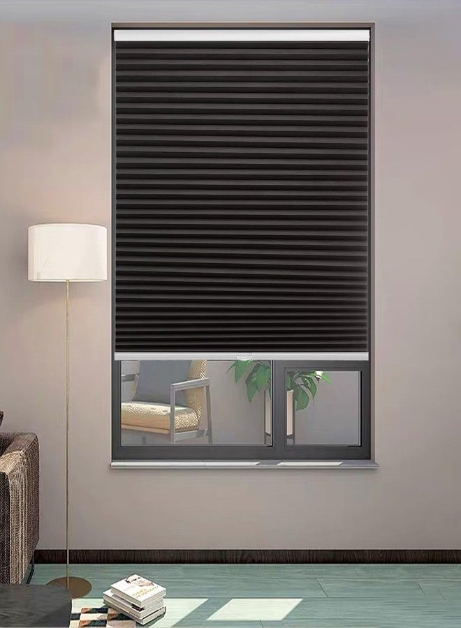 MYshade 1.5-Inch Cellular Cordless Blackout Shades,Thermal Insulating Noise Reducing Waterproof Blinds,Honeycomb Window Treatments for Indoor Light Control (Black-34.5" W x 72" H) - Image 3